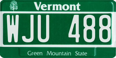 VT license plate WJU488