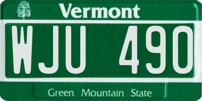 VT license plate WJU490