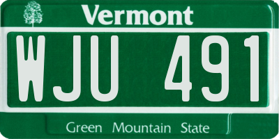 VT license plate WJU491