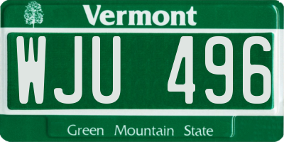 VT license plate WJU496