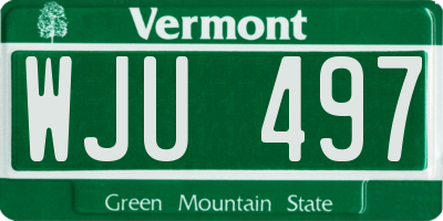 VT license plate WJU497