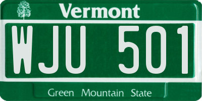 VT license plate WJU501