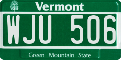 VT license plate WJU506