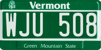 VT license plate WJU508