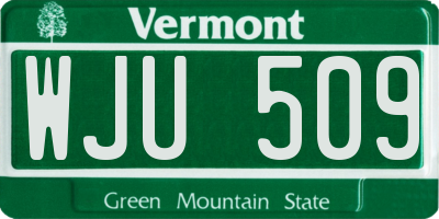 VT license plate WJU509