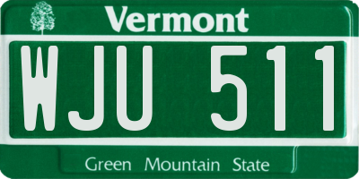 VT license plate WJU511