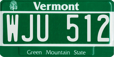 VT license plate WJU512