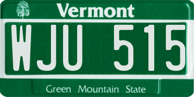 VT license plate WJU515