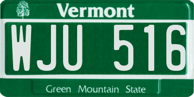 VT license plate WJU516