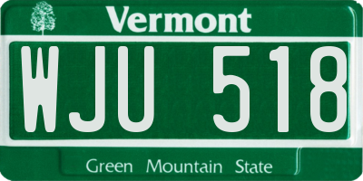 VT license plate WJU518