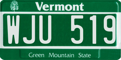 VT license plate WJU519