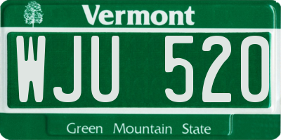 VT license plate WJU520