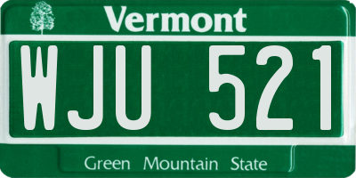 VT license plate WJU521