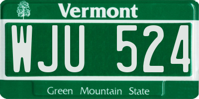 VT license plate WJU524