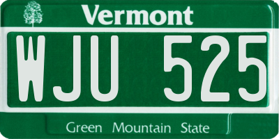 VT license plate WJU525