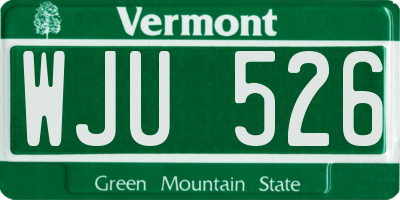 VT license plate WJU526