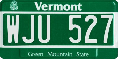 VT license plate WJU527