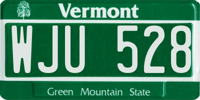 VT license plate WJU528