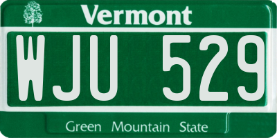 VT license plate WJU529