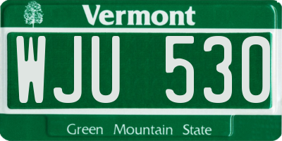 VT license plate WJU530