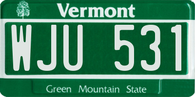 VT license plate WJU531