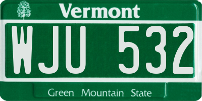 VT license plate WJU532