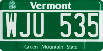 VT license plate WJU535