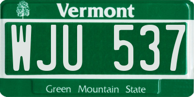 VT license plate WJU537