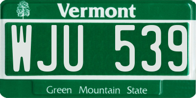 VT license plate WJU539