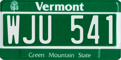 VT license plate WJU541