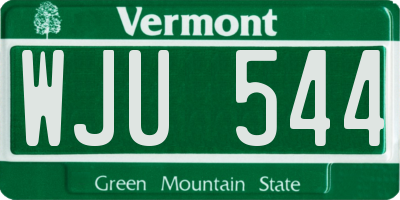 VT license plate WJU544