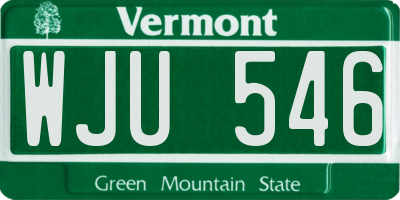 VT license plate WJU546