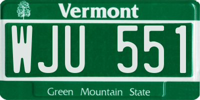 VT license plate WJU551