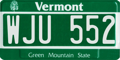 VT license plate WJU552