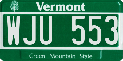 VT license plate WJU553