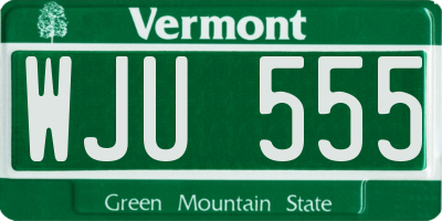 VT license plate WJU555