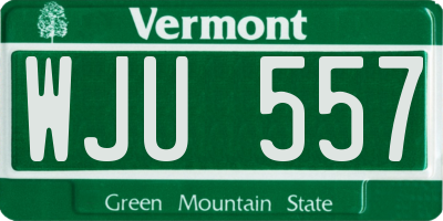 VT license plate WJU557