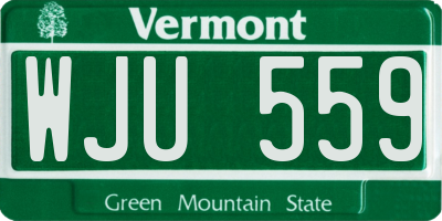 VT license plate WJU559
