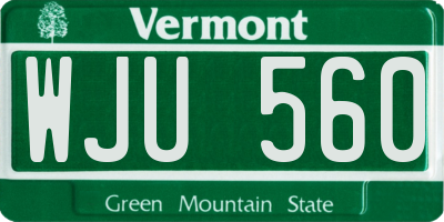 VT license plate WJU560
