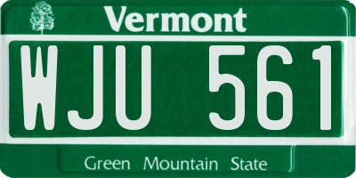 VT license plate WJU561