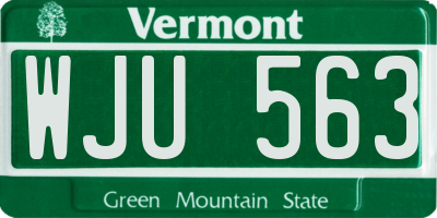VT license plate WJU563