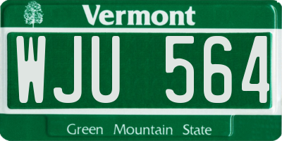 VT license plate WJU564