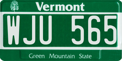 VT license plate WJU565