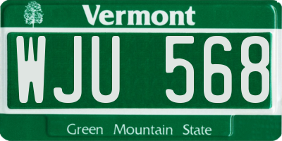 VT license plate WJU568