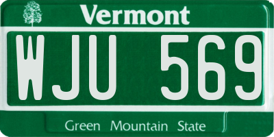 VT license plate WJU569
