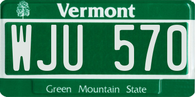 VT license plate WJU570