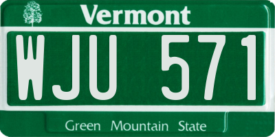 VT license plate WJU571