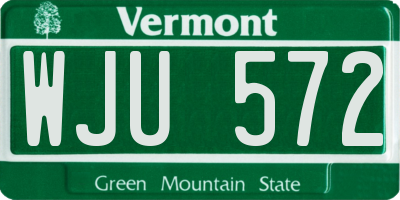 VT license plate WJU572