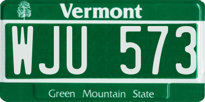 VT license plate WJU573