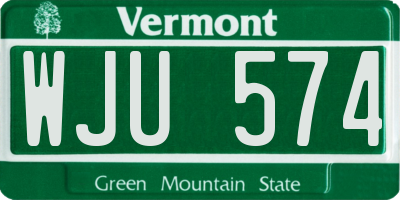 VT license plate WJU574